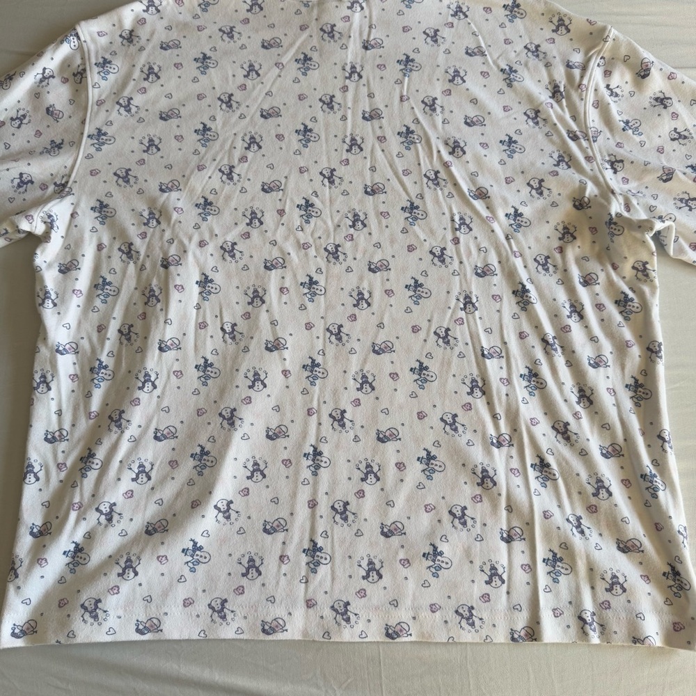 Vtg Fashion Bug Snowman Christmas Holiday Mock Neck Long Sleeve Top Size 18/20 - Picture 10 of 15
